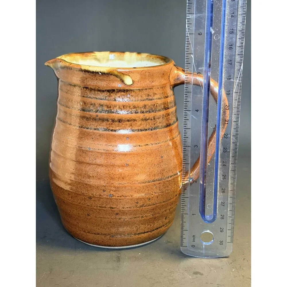 Kimsey Hickman Signed Art Pottery Jug Rustic Studio Stoneware, Vase